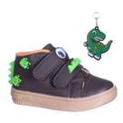 Tenis Botinha Dinossauro Rex Com Chaveiro que Brilha No Escuro Infantil Menino