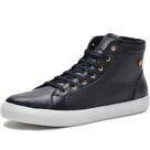 Tenis Botinha Feminino Couro Cadarco E Ziper Preto