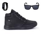 Tenis Botinha Infantil Meninos Casual Cano Alto Confortavel + Oculos Relogio