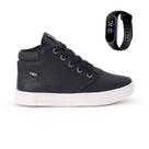 Tenis Botinha Infantil Meninos Casual Cano Alto Confortavel + Relogio