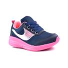 Tênis Botinho Meninas Rodinha Removível Patins Marinho Pink -