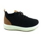 Tênis BR Sport Gaspea Knit Versatilidade Leveza Preto Camel