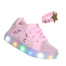 Tenis Calçado Infantil Menina Com Luz Pisca Brilha Acende Vem Com Pulseira de Criança