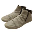 Tênis Cano Longo Enrrugado Couro Off White