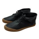 Tênis Cano Longo Virado Couro Preto