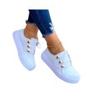 Tênis Casuais Femininos Em Couro PU Moda Primavera Plataforma Vulcanizada Zapatillas De Mujer Tênis Casuais Femininos Em Couro PU Moda Primavera Plataforma Vulcanizada Zapatillas De Mujer