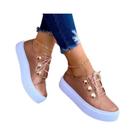 Tênis Casuais Femininos Em Couro PU Moda Primavera Plataforma Vulcanizada Zapatillas De Mujer Tênis Casuais Femininos Em Couro PU Moda Primavera Plataforma Vulcanizada Zapatillas De Mujer