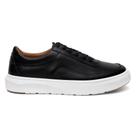 Tenis Casual Em Couro Masculino Esporte Fino Sola Alta