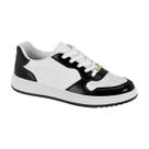 Tênis Casual Estiloso Moderno Feminino Vizzano Branco / Preto / Pelica 38
