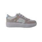 Tênis Casual Feminino Branco Prata Couro Legítimo Flatform Tênis Casual Feminino Branco Prata Couro Legítimo Flatform