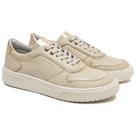 Tênis Casual Feminino Couro Legitimo Off White Original Confortável Palmilha Macia Moderno Berganno