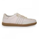 Tênis Casual Feminino Couro Tramado Cravo e Canela - Branco