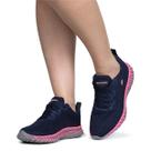 Tênis Casual Feminino Esportivo Marinho e Rosa