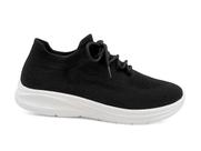 Tênis Casual Feminino Knit Giulia Domna 537002 Preto