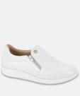 Tênis Casual Feminino Matelassê Zíper Modare Branco