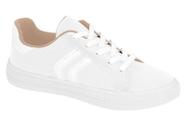 Tenis Casual Feminino Moleca Com Listra Branco