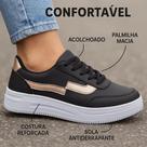 Tênis Casual Feminino Plataforma Confortável Dia a Dia Cor:Preto/PrataTamanho:37 Tênis Casual Feminino Plataforma Confortável Dia a Dia Cor:Preto/PrataTamanho:37