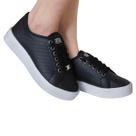 Tênis Casual Feminino Sola Branca Alta Básico Moda Leila Soares