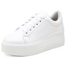 Tênis Casual Liso Basico Pires Shoes com Cadarço Costuras e Sola Borracha Alta