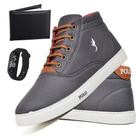 Tênis Casual Masculino Cano Alto + Carteira + Relógio Leve