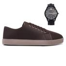 Tênis Casual Masculino Confortável + Relógio