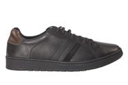Tênis Casual Masculino Couro Preto - Cód 133586