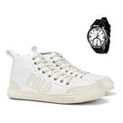 Tênis Casual Masculino Polo Cano Alto Sneaker+relógio Brinde