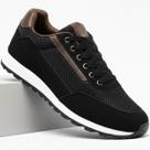 Tênis Casual Masculino Preto Sapatênis Jogging Com Cadarço Confortável Azul Tênis Casual Masculino Preto Sapatênis Jogging Com Cadarço Confortável Azul