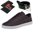 Tenis Casual Masculino Super Macio e Confortável Sola Reta + Cinto e Carteira
