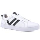 Tênis Casual Mr. Gutt Couro Branco e Preto