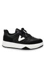 Tênis Casual Preto Branco Detalhes Em Brilho Via Marte
