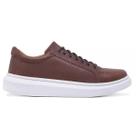 Tenis Casual Sneaker Masculino Couro Bovino Legítimo Sola Alta Sapatênis Confort Ultra Leve
