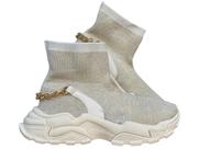 Tênis Chunky Feminino Off White Corrente Traseira S6250