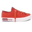 Tênis Coca Cola Feminino Casual Blend Canvas Vermelho Rust
