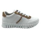 Tênis Comfortflex Couro Casual com Strass Branco 2484403 Tênis Comfortflex Couro Casual com Strass Branco 2484403
