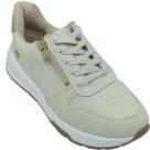 Tênis Dakota Feminino com Zíper Lateral e Plataforma 4cm Cor:CreamTamanho:35