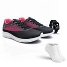 Tênis de Academia Masculino Feminino Leve para Corrida Caminhada Relógio Digital Meias