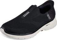 Tênis de caminhada sem cadarço Skechers GO 6-Easy On masculinos preto/branco
