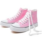 Tênis de cano alto hash bubbie femininos de lona com cadarço rosa US10,5 W