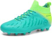 Tênis de futebol masculinos de futebol com pontas longas, couro e borracha