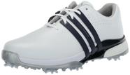 Tênis de golfe masculinos Adidas Tour360 24, branco azul marinho, tamanho 8