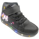 Tênis de Led infantil Feminino Luzinha Light Preto Unicórnio Tênis de Led infantil Feminino Luzinha Light Preto Unicórnio