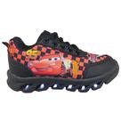 Tênis de Led Infantil Luzinha Masculino Carros Mcqueen Preto