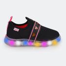 Tênis de Led Infantil Pampili Liz Luz Corações Preto/Pink Flúor Tênis de Led Infantil Pampili Liz Luz Corações Preto/Pink Flúor
