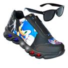 Tenis De Led Masculino Calce Facil Sonic Infantil Meninos Estilo Original + Oculos