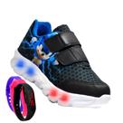Tenis De Led Masculino Sonic Calce Facil Meninos Infantil Estilo Original + Relogio