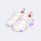 Tênis de Led Pampili Liz Luz Mini Corações Branco -