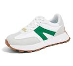 Tênis de moda LUCKY STEP femininos, plataforma, cinza/verde