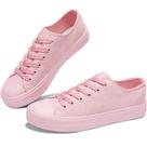 Tênis de moda Obtaom femininos de camurça sintética rosa monocromático