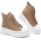 Tênis de plataforma BENPAO High Top White Canvas para mulheres